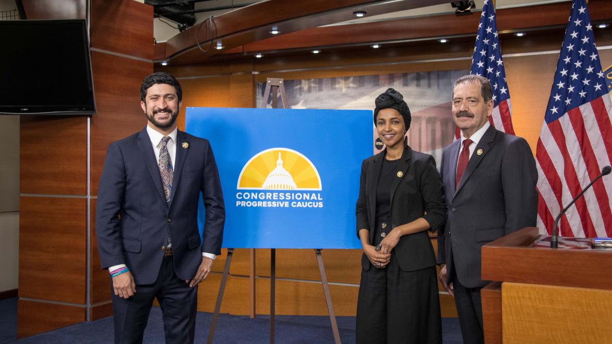 Congressman Casar with Representatives Ilhan Omar (MN-05) and Jesús "Chuy" García (IL-04).