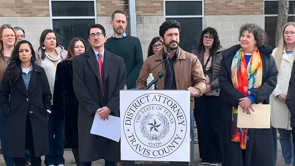 Congressman Casar speaking at a ceremony for sexual assault survivors