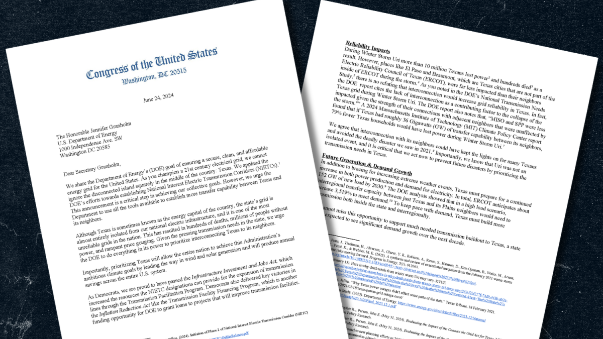 Letter urging the Biden Administration’s Department of Energy (DOE) to establish more transfer capability between the Electric Reliability Council of Texas (ERCOT) and its neighbors through the National Interest Electric Transmission Corridor (NIETC) designation process. 