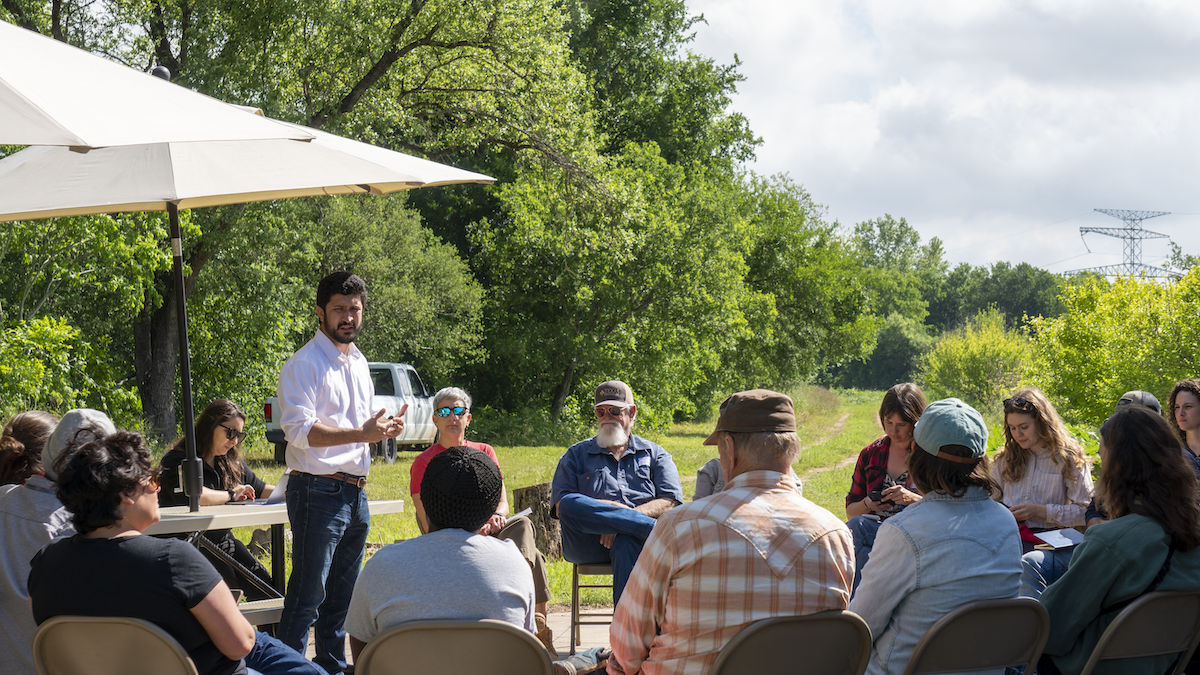 Casar chats with Texas farmers during a roundtable conversation about the Farm Bill.