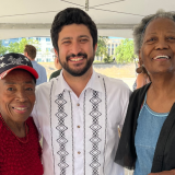 Congressman Casar with seniors in the district