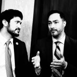 Congressman Greg Casar and Congressman Joaquin Castro speak on the House floor