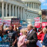 Congressman Greg Casar at the Medicare for All press conference